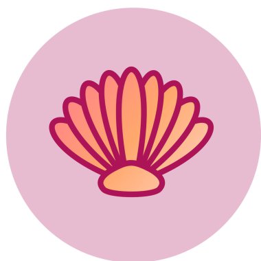 Kabuklu deniz ürünleri simgesi, vektör illüstrasyonu 