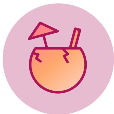 hindistan cevizi simgesi, vektör illüstrasyon 