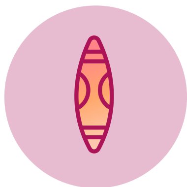 Sörf tahtası simgesi, vektör illüstrasyonu 