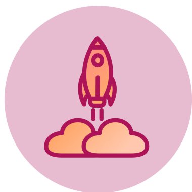 roket simgesi, vektör illüstrasyonu 