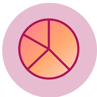 Pasta çizelgesi simgesi, vektör illüstrasyonu 