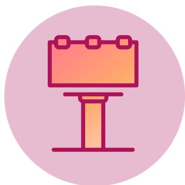 Billboard simgesi, vektör illüstrasyonu 