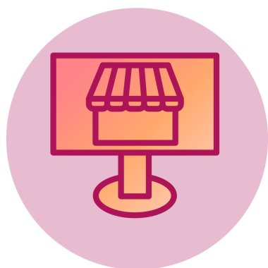 Çevrimiçi Depolama simgesi, vektör illüstrasyonu 