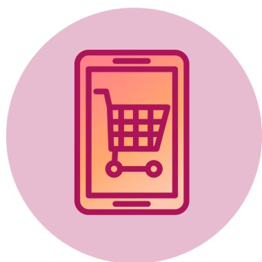 çevrimiçi alışveriş simgesi, vektör illüstrasyonu 