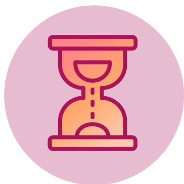 Kum saati simgesi, vektör illüstrasyonu 