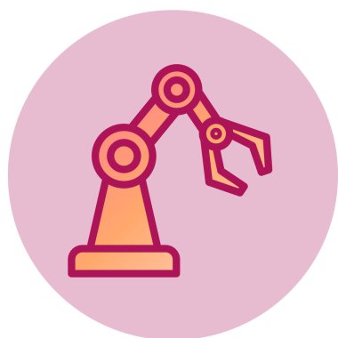 Robotik kol simgesi, vektör illüstrasyon 