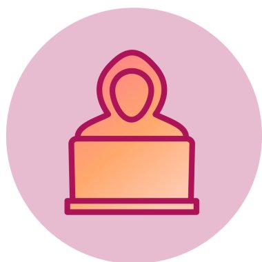 Hacker simgesi, vektör illüstrasyonu 