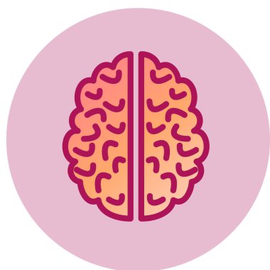 Beyin simgesi, vektör illüstrasyonu 