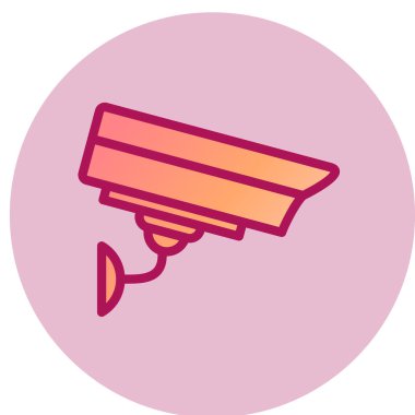 Güvenlik kamerası simgesi, vektör illüstrasyonu 