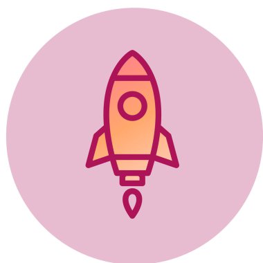 roket simgesi, vektör illüstrasyonu 