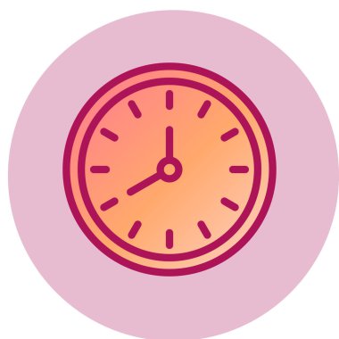 Saat simgesi, vektör illüstrasyonu 