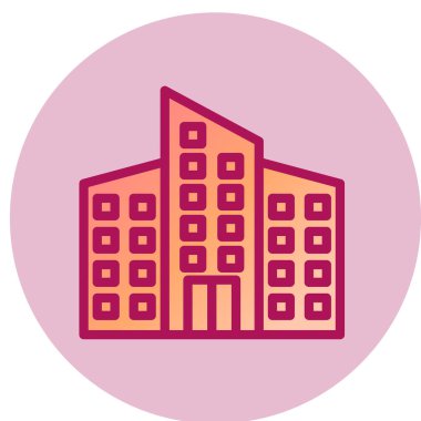 ofis binası simgesi, vektör illüstrasyonu 