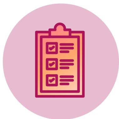 Kontrol listesi simgesi, vektör illüstrasyonu 