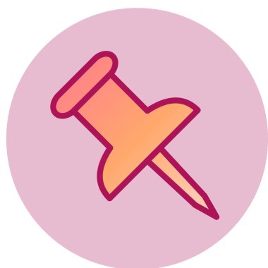 Pin simgesi, vektör illüstrasyonuna bas 