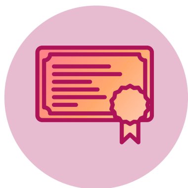 Sertifika simgesi, vektör illüstrasyonu 