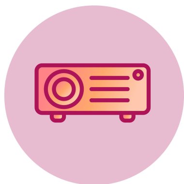 Projektör simgesi, vektör illüstrasyonu 