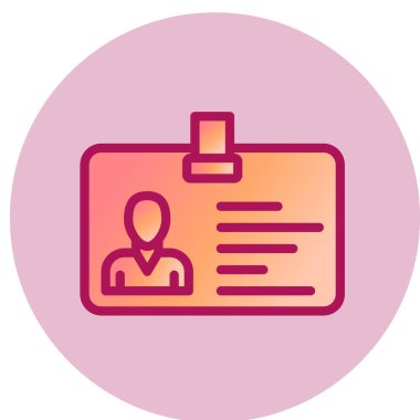 Kimlik kartı simgesi, vektör illüstrasyonu