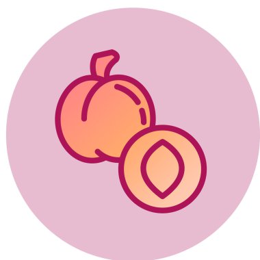 Kayısı simgesi, vektör illüstrasyonu