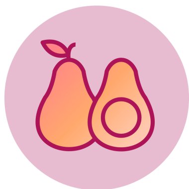 Avacado simgesi, vektör illüstrasyonu