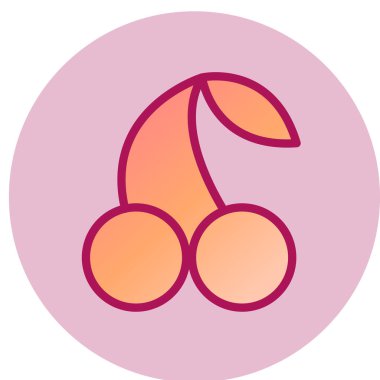 Kiraz simgesi, vektör illüstrasyonu