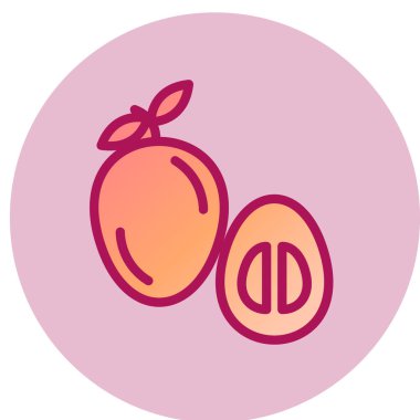 Sapodilla simgesi, vektör illüstrasyonu