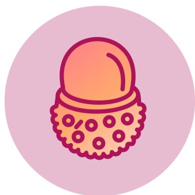 Lychee simgesi, vektör illüstrasyonu