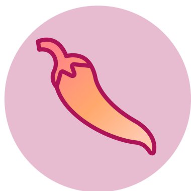 Chili biber simgesi, vektör illüstrasyonu