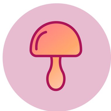 Mashroom simgesi, vektör illüstrasyonu
