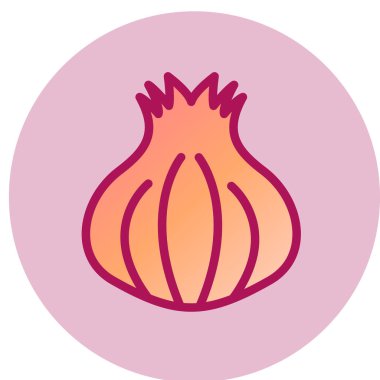 Sarımsak ikonu, vektör illüstrasyonu