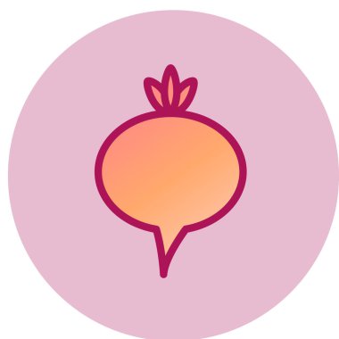 Şalgam simgesi, vektör illüstrasyonu