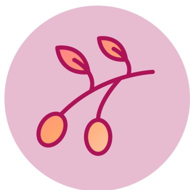 Kirazın izole edilmiş bir simgesinin gösterimi