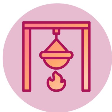 Kamp ateşinin vektör düzlüğü simgesi