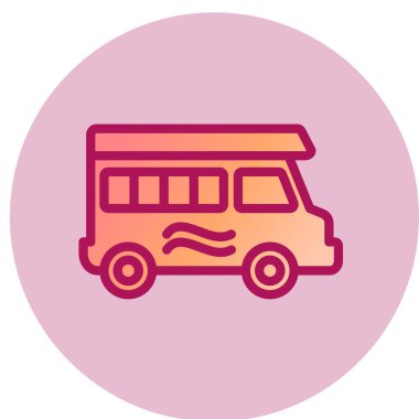 Camper van simge vektör çizim