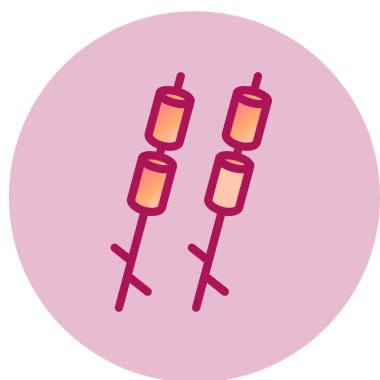 Izgara sosis ikonu. vektör illüstrasyonu