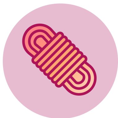 Beyaz arka planda izole edilmiş pembe ve mavi yuvarlak şeker ikonu. vektör illüstrasyonu