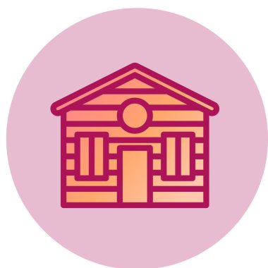 Ahşap ev simgesi vektör çizimi