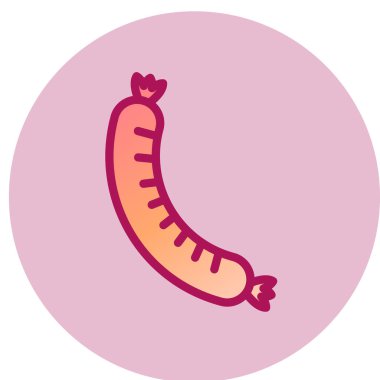 sosis simgesi vektör illüstrasyonu