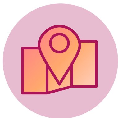 Harita işaretleyici simgesi. konum belirleyici sembol. düz tasarım biçimi.