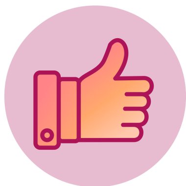 Düz bir şekilde başparmağınızı kaldırın. vektör illüstrasyonu.