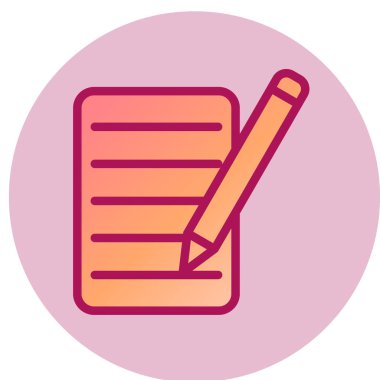 Belge ve kalemin vektör illüstrasyonu