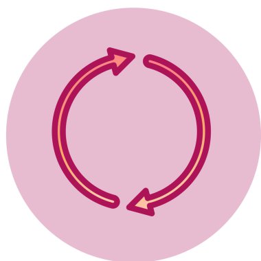 Ok vektör simgesini yeniden yükle. düz çizim beyaz arkaplanda izole edildi