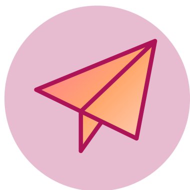 kağıt düzlem simgesi, vektör illüstrasyonu