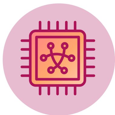 işlemci vektör simgesi modern basit illüstrasyon