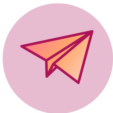 kağıt düzlem simgesi, vektör illüstrasyonu