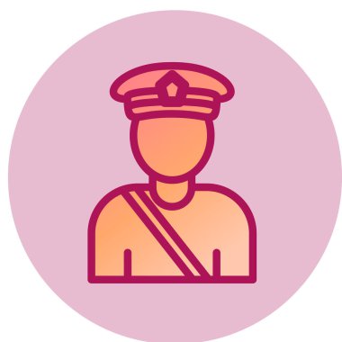 Postacı düz renk ikonu. Beyaz üzerine izole edilmiş vektör