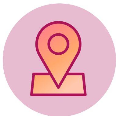 Harita işaretleyici simgesi. konum belirleyici sembol. düz tasarım biçimi.