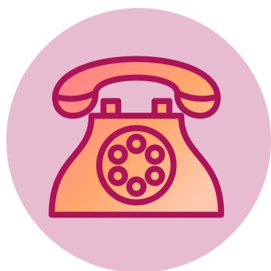 Beyaz arkaplanda klasik telefon simgesi vektörü