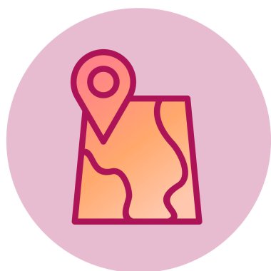 Harita iğne simgesi. konum belirleyici sembol. düz biçim.