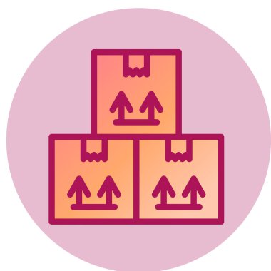 karton kutu simge vektör çizim