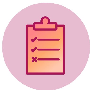 Web ve mobil uygulama tasarımınız, pano logo konseptiniz için beyaz arkaplanda izole edilmiş kontrol listesi simgesi vektörü